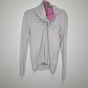 Womens lightweight Lululemon Sweatshirt Pullover Heather Ruched Cowl Neck Sz S